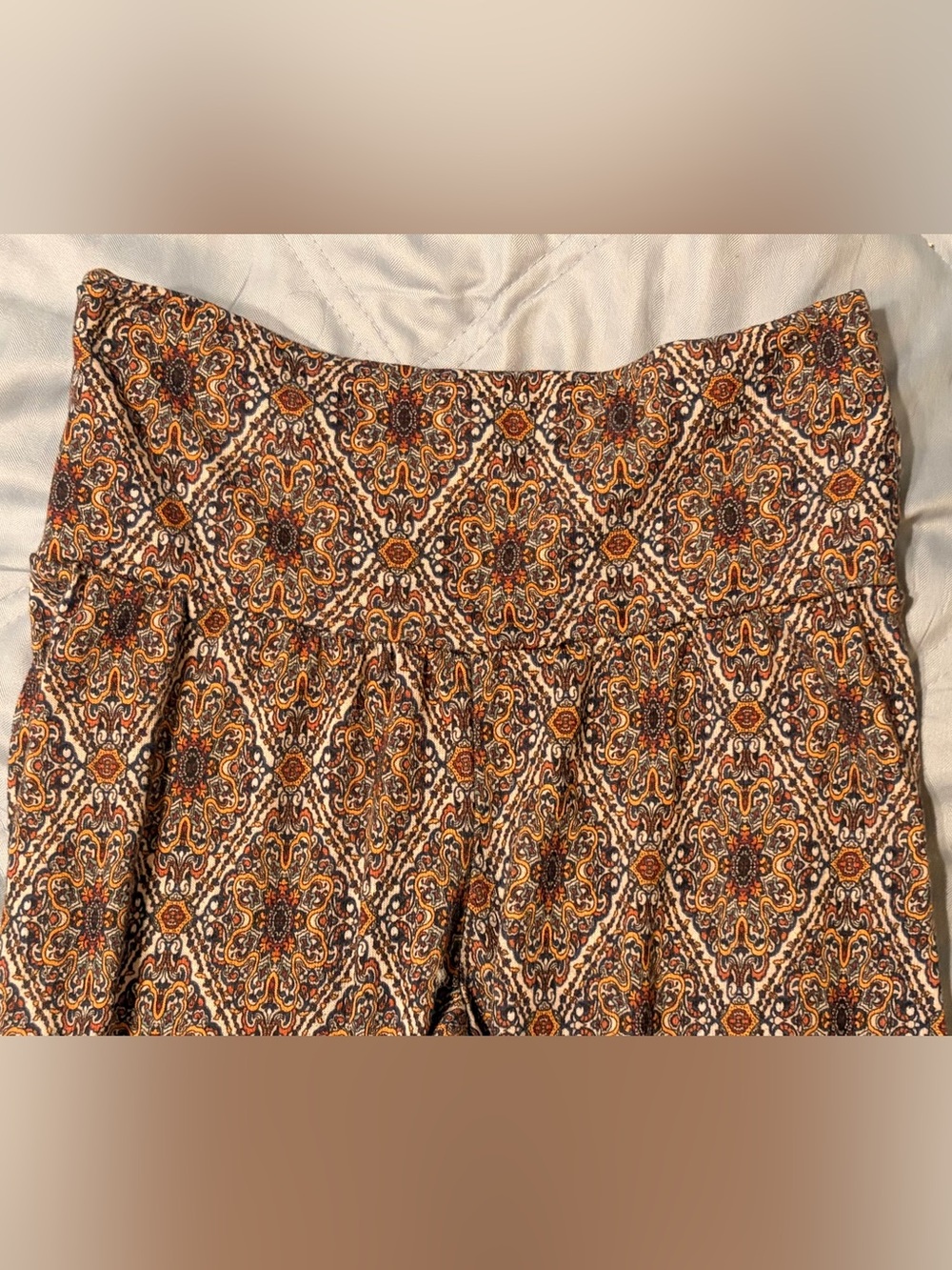 Vintage Boho Print Wide-Leg Pants